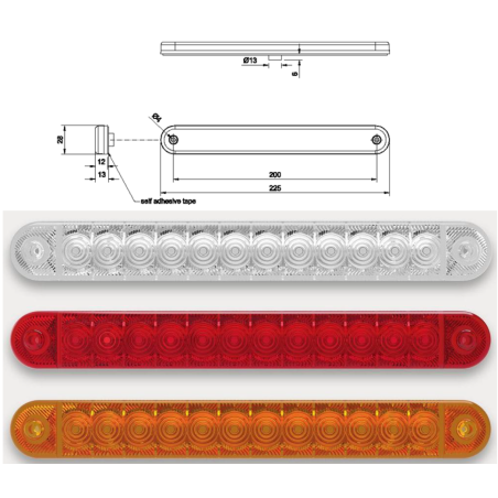 LED PLATE ROUGE 22CM